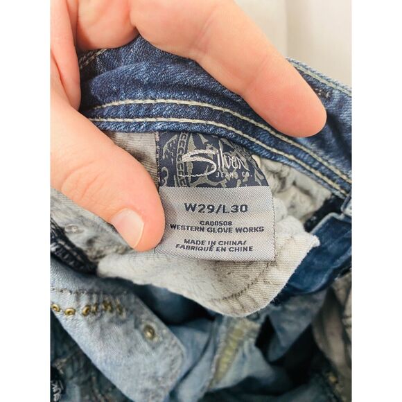 Silver Suki Women’s Jean’s Blue Denim Bootcut Western Glove Works Size 29 X 30 - Picture 9 of 10